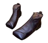 Generisch Winter Ankle Boots Men's Half Height Boots Warm Leather Boots with Zip Winter Boots Comfortable Fit Winter Shoes Lightweight Ankle Boots Platform Width H Short Boots
