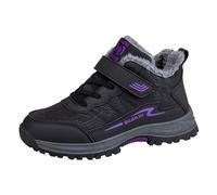 Generisch Winter Ankle Boots with Thermal Fleece Lining for Couples, Outdoor Adventures, Comfortable Hiking Shoes for Everyday Use, Dark purple, 7 UK