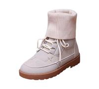 Generisch Winter Ankle Boots Women's Half Height Wellington Boots Warm Ankle Boots Winter Rubber Boat Platform Riding Boots Waterproof Windproof Boots Leisure Stable Shoes Thick Bottom Winter Shoes