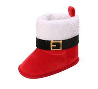 Generisch Winter Baby Boots Boys Girls Cotton Shoes High Top Cotton Wool Warm Comfortable Christmas Santa Look Shoes Children 1 Year, red, 4 UK Child