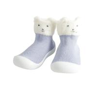 Generisch Winter Baby Shoes with Long Shaft Cuddly Lining for First Steps with Cute Non-Slip Sole Ideal First Walking Shoes for Toddlers in Soft Sock Look, sky blue, 4 UK Child