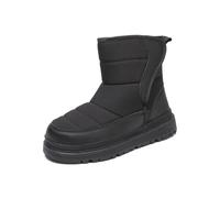Generisch Winter Boots Girls Boots Kids Boots Snow Boots Winter Shoes Warm Lined Non-Slip Ankle Boots Thickened Slip Boots Flat Waterproof Girls Boots Everyday, black, 2 UK