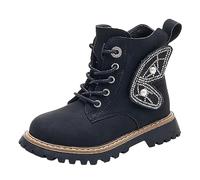 Generisch Winter Boots Girls Kids Shoes Fashion Platform Boots Fashion Princess Butterfly Wings Boots Fashion Soft Sole Boots, black, 10 UK Child