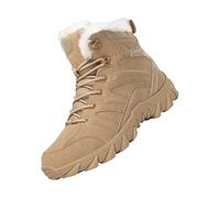 Generisch Winter Boots Men's Lined and Waterproof Snow Boots High-Top Trekking Boots Warm Winter Hiking Boots Thick Sole Winter Boots Men Abrasion Resistant Boots Outdoor Mountain Boots, beige, 11 UK