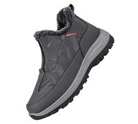 Generisch Winter Boots Men's Lined Snow Boots: Ankle Boots Slip On Winter Boots with Non-Slip Sole Outdoor Shoes Lightweight Hiking Boots Waterproof Leisure Shoes Men Women Sports Shoes, gray, 7 UK