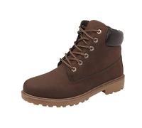 Generisch Winter Boots Men's Nit Heel Snow Boots Women's Outdoor Hiking Ankle Boots Warm Winter Shoes Waterproof Trainers Lined Lace-up Boots Trekking Combat Boots Unisex Riding Boots, brown, 10 UK