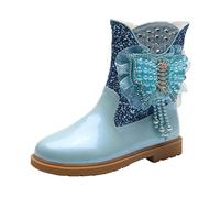 Generisch Winter Boots Waterproof 35 Boots Women Side Zip Princess Boots Silver, blue, 1.5 UK