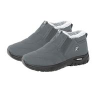 Generisch Winter Boots Women's Black Ankle Boots Warm Lined Snow Boots Winter Shoes Winter Boots Comfortable Slip On Boots Thick Sole Outdoor Shoes Without Laces Barefoot Shoes, Hell Ashy, 7 UK