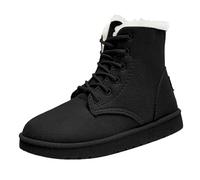 Generisch Winter Boots Women's Lined Flat Winter Shoes Anti-Cold Snow Boots Suede Waterproof Round Toe Snow Shoes Non-Slip Winter Boots Plain Ankle Boots Outdoor Hiking Shoes, black, 5 UK