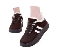 Generisch Winter Boots Women's Warm Lined Winter Shoes Thick Base High Top Board Shoes Casual Sneakers Retro Snow Boots Plush Slip-On Boots Short Shaft Outdoor Hiking Shoes Boots, brown, 8 UK