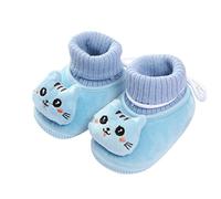 Generisch Winter Children's Toddler Shoes Baby Boys Girls Flat Socks Shoes Elastic Rope Non-Slip Warm Comfortable Cute Cartoon Cat, a, 2.5 UK Child