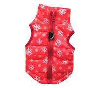 Generisch Winter Christmas Snowflake Cotton Clothes Pet Clothes Princess Tweeds Pet Clothes Dog Clothes (Red, S)
