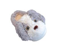 Generisch Winter Cotton Slippers Children Men Women Warm Plush Slippers Soft Comfortable Winter Slippers Winter Slippers with Non-Slip Tread Sole and Cuddly Inner Fur, gray, 8.5 UK