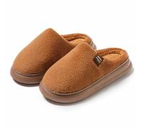Generisch Winter Feeling Slippers for Women Indoor Slippers Thick Fleece Cosy Warm Comfortable for Cold Days Ideal Pair for Relaxed Hours at Home, coffee, 12 UK