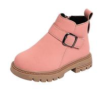 Generisch Winter Girls' Short Boots with Soft Sole for Toddlers, Large Children, Comfortable Plush Cotton Boots, red, 1 UK