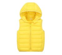 Generisch Winter Jacket Black Baby Boys Girls Sleeveless Winter Solid Coats Hooded Jacket Vest Outwear Outfits Clothing Black Short, yellow, 10-12 Years