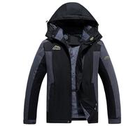 Generisch Winter Jacket Men Jacket Blouson Jacket Men Winter Coat Plus Size Ski Warm Wool Jacket Raincoat with Pockets, black, 7XL