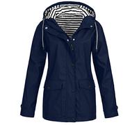 Generisch Winter Jacket Warm Women's Waterproof Women Outdoor Rain Plus Jacket Women's Coat Leopard Coat Women's Carnival, navy, 3XL