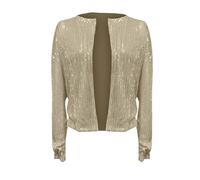 Generisch Winter Jacket Women's Trench Coat Casual Jacket Stand-Up Collar Plain Sequins Casual Short Jacket, gold, M