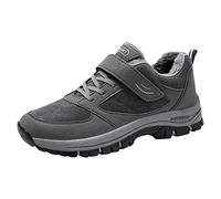 Generisch Winter Men's Snow Boots Thick Soles Non-Slip Plain Lacing Hook Loop Short Warm and Comfortable Shoes Men's Suit Shoes, gray, 8 UK