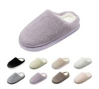 Generisch Winter Men's Visitor Slippers, Warm Cotton Mules for Women, Soft and Comfortable Slippers, Mute Slippers, Winter Slippers, purple, 8 UK