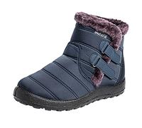Generisch Winter Platform Women's Boots, Elegant Ankle Boots with Robust Profile for Cold Spells, Snow Days, Perfect Companion in the Frosty Season, navy, 6 UK