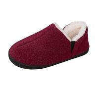 Generisch - Winter Plush Insulation 2025es, Flat Women's Slippers Women 2025 Plush Slippers Warm Comfortable Felt Slippers, Wine Red, 5 UK