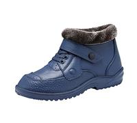 Generisch Winter Shoes for Men Waterproof with Buckles - Thermal Shoes Warm Lined Plush - Breathable Round Toe Trekking Shoes Comfortable Leisure Shoes Winter Boots Non-Slip Snow Shoes, blue, 10 UK