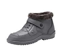Generisch Winter Shoes for Men Waterproof with Buckles - Thermal Shoes Warm Lined Plush - Breathable Round Toe Trekking Shoes Comfortable Leisure Shoes Winter Boots Non-Slip Snow Shoes, gray, 11 UK