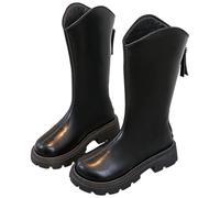 Generisch Winter Shoes Girls Half Boots Comfortable Half Height Winter Boots Girls Hiking Shoes Outdoor Boots Leisure Festive Shoes Plain Traditional Shoes Slip-On Boots Western Boots, black, 11.5 UK