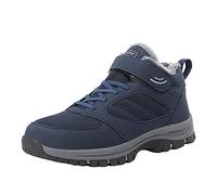 Generisch Winter Shoes Men's Warm Lined Waterproof Winter Boots Plush Comfortable Non-Slip Snow Shoes Snow Boots Outdoor Snow Boots Thermal Shoes Slip-On Trekking Shoes, darkblue, 9 UK