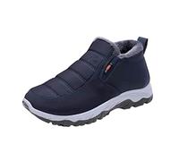 Generisch Winter Shoes Men's Warm Sports Shoes Men's Winter Outdoor Shoes Slip On Hiking Shoes Fleece Snow Shoes Vintage Training Shoes Plain Indoor Shoes Classic Comfortable Men's Shoes, blue, 8 UK