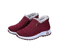 Generisch Winter Shoes Men's Winter Warm Lined Ankle Boots Platform Width H Boots Women's Boots Winter Boots Winter Boots Snow Shoes Thermal Boots Waterproof Snow Boots for Cold Days, red, 8.5 UK