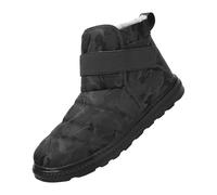 Generisch Winter Shoes Without Laces, Men's Snow Shoes, Waterproof, Ski Boots, Fleece Warm Winter Boots, Non-Slip Snow Boots, Plain Outdoor Boots, Casual Sports Men's Shoes (36-47), black, 12 UK