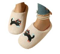 Generisch Winter Slippers, Cat Slippers, Warm Inner Shoes, Soft Sole, Cosy, Comfortable, Lightweight, Quiet (Beige, 42-43)