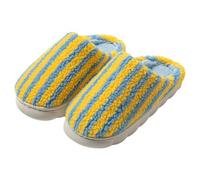 Generisch Winter Slippers, Fluffy Slippers for Winter, Warm Indoor Outdoor Cosy Shoes with Striped Cute Candy Color Design (Yellow, 42)