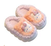 Generisch Winter Slippers Kids Kids Slippers with Cartoon Motif for Girls and Boys Memory Foam Comfortable Warm Slippers Super Fit 34, Light pink, 1.5 UK