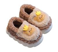 Generisch Winter Slippers Kids Kids Slippers with Cartoon Motif for Girls and Boys Memory Foam Comfortable Warm Slippers Super Fit 34, coffee, 1.5 UK