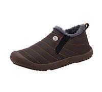 Generisch Winter Snow Boots Flat Soft Sole Non-Slip Warm Comfortable Slip On Plain Simple Design Western Boots Women's Elegant Ankle Boots Western Short Boots Ankle Boots, brown, 7 UK