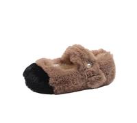 Generisch Winter Warm Plush Slippers, Casual Slippers, Cuddly Fluffy Slippers, Soft Comfortable Non-Slip Slippers for Children, Non-Slip, Soft, Comfortable, brown, 4 UK