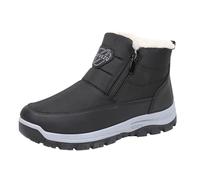 Generisch Winter Warm Snow Boots Winter Shoes Women's Lined Half Height Boots Waterproof Wide Winter Boots Zip Winter Boots Waterproof Ankle Boots Comfortable Snow Shoes, black, 8.5 UK