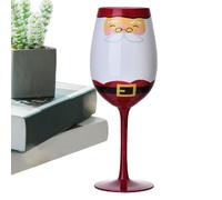 Generisch Winter Wine Glass with Design - 6.8 cm Diameter 22 cm Height 450 ml/500 ml | Hand-Painted Christmas Wine Glass with Santa Claus Christmas Tree Holly Berry - Festive Decoration for Advent