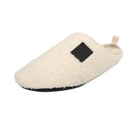 Generisch Winter Women's Slippers Warm Velvet Lined Indoor Slippers with Thick Sole for Couples, beige, 12 UK