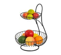 Generisch Wire Fruit Basket - Snack with Two Levels, Grid Vegetable Holder - for Storage Rack, Party, Buffet, Breakroom, Apartment, Kitchen, Home Office, Dining Table, Study, Hotel and