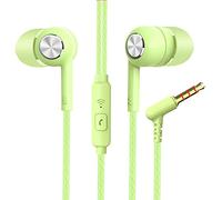 Generisch Wired In-Ear Earbuds with Microphone 35mm Jack for Smartphones Laptops MP3 Players Walkman Gaming Consoles - Compact Stereo Headphones for Android (Green, One Size)