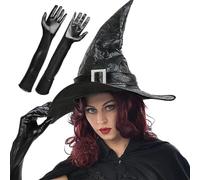 Generisch Witch Hats For Women Halloween Lace Wide Brim Headwear