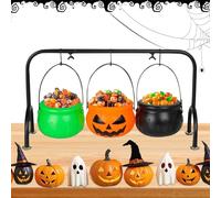 Generisch Witch's Cauldron Serving Bowls - Witch's Cauldron Snack Container, 3 Pieces Table Decoration Bowl with Stand for Kitchen Entrance Area Dessert Buffet Wedding Picnic Outdoor Party Halloween