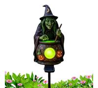 Generisch Witch's Cauldron Stake Light Green Witches Cauldron Solar Lamp