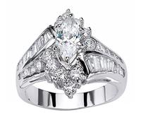 Generisch With Diamonds Engagement Cut Hand Jewelry for Ring Flame Rings, 8号, Metal, No Gemstone