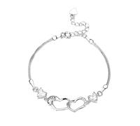 Generisch With Silver Bracelet Jewelry For Women Zirconia Birthstone Adjustable Gold Love Heart Birthday Chain 1 For Bracelet Tone Bracelets With Bracelet Bangle Quartz Rings, one size, Copper